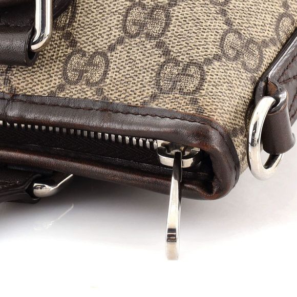 Gucci Convertible Zip Tote GG Coated Canvas Small Brown - Picture 9 of 10
